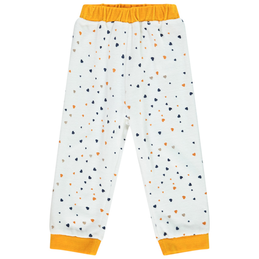 Pyjama en velours imprimé coeurs pour bébé fille Main Pyjama en velours imprimé coeurs pour bébé fille
