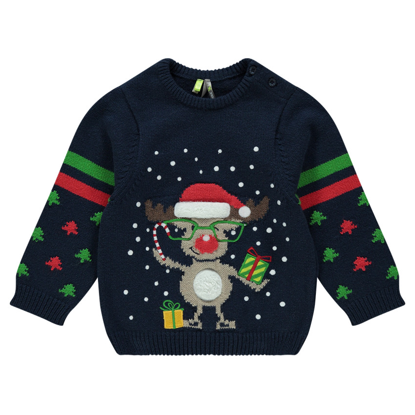Pull de Noël en tricot avec motif Elan  