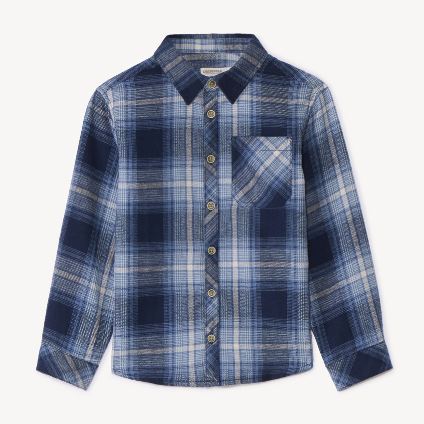 Chemise manches longues à carreaux pour garçon