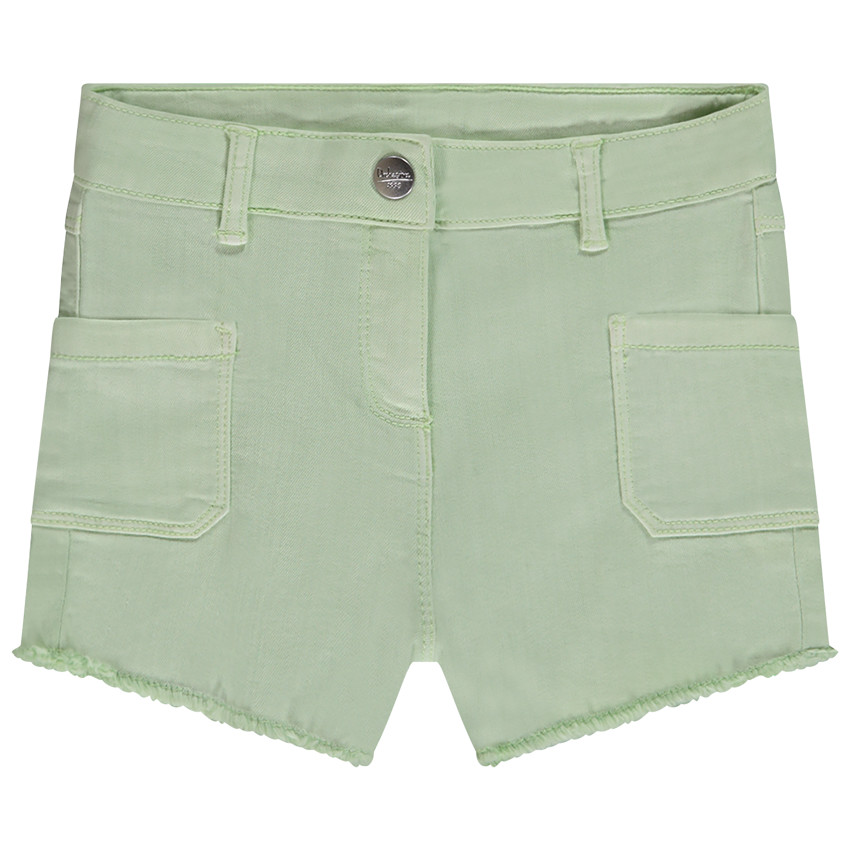 short en jean à poches plaquées pour fille - vert