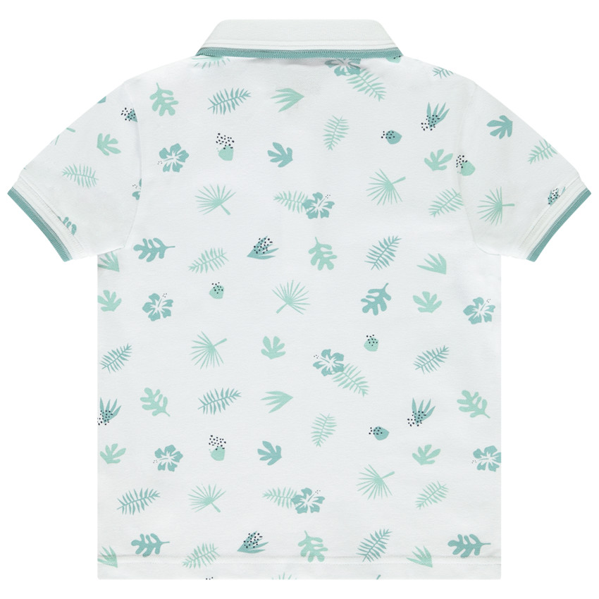 Polo manches courtes imprimé feuilles pour garçon  
