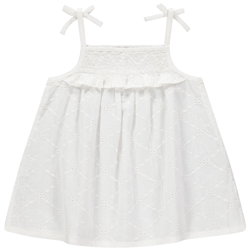 Top en broderie anglaise à fines bretelles 