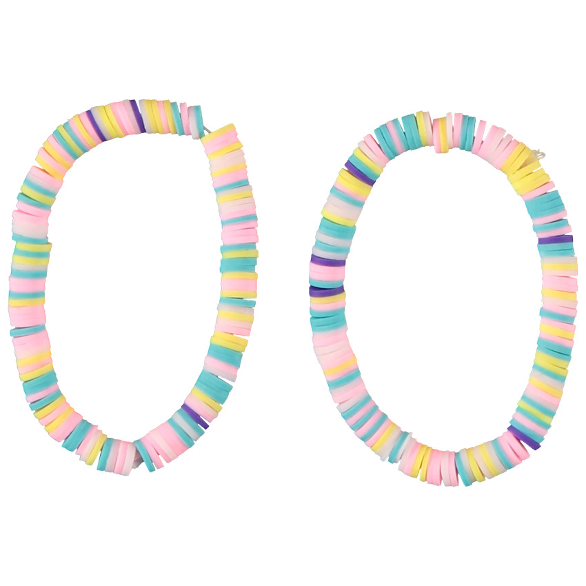 Lot de 2 bracelets en perles multicolores pour fille