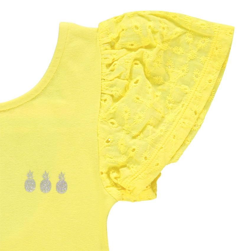 Body à manches courtes en broderie anglaise print ananas 