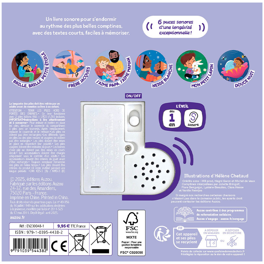 Livre sonore mes comptines "Pour faire Dodo" 1an+ 