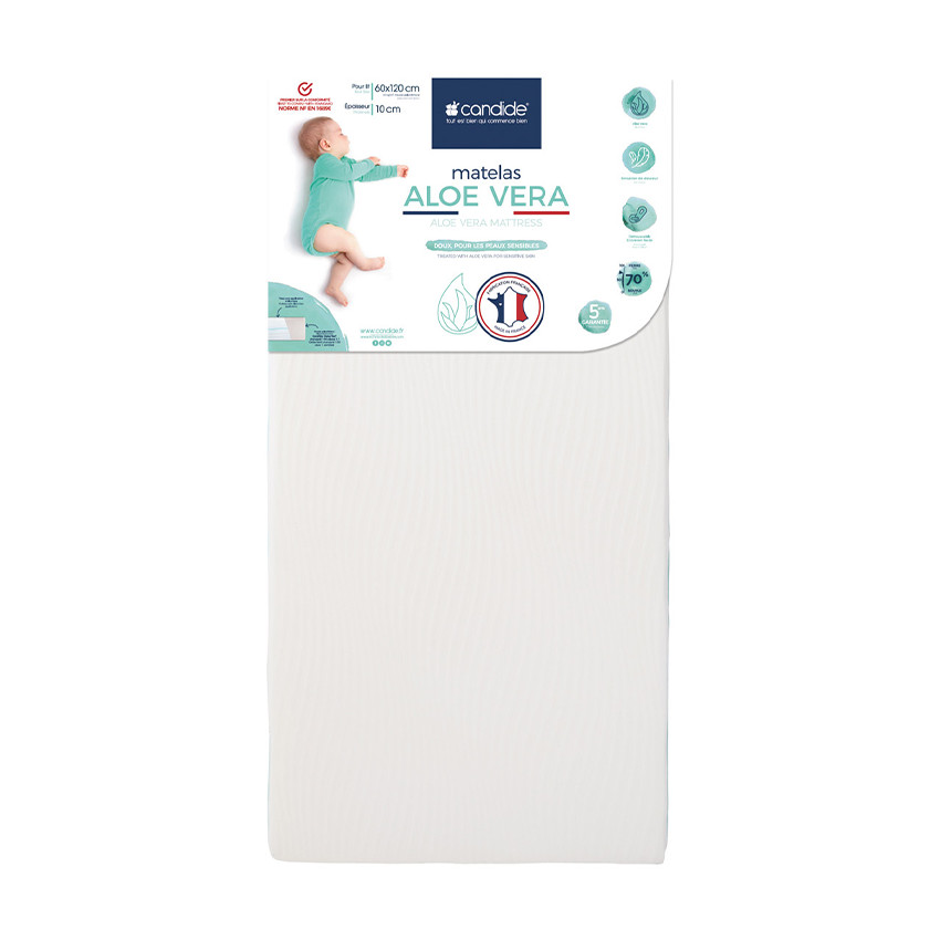 Matelas Aloé Vera déhoussable - 70 x 140 cm 
