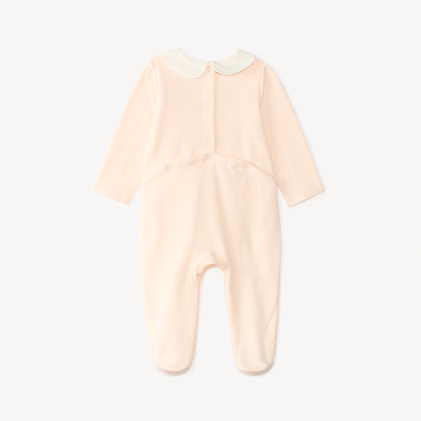 Dors-bien col claudine et broderie fleurs pour bébé fille 