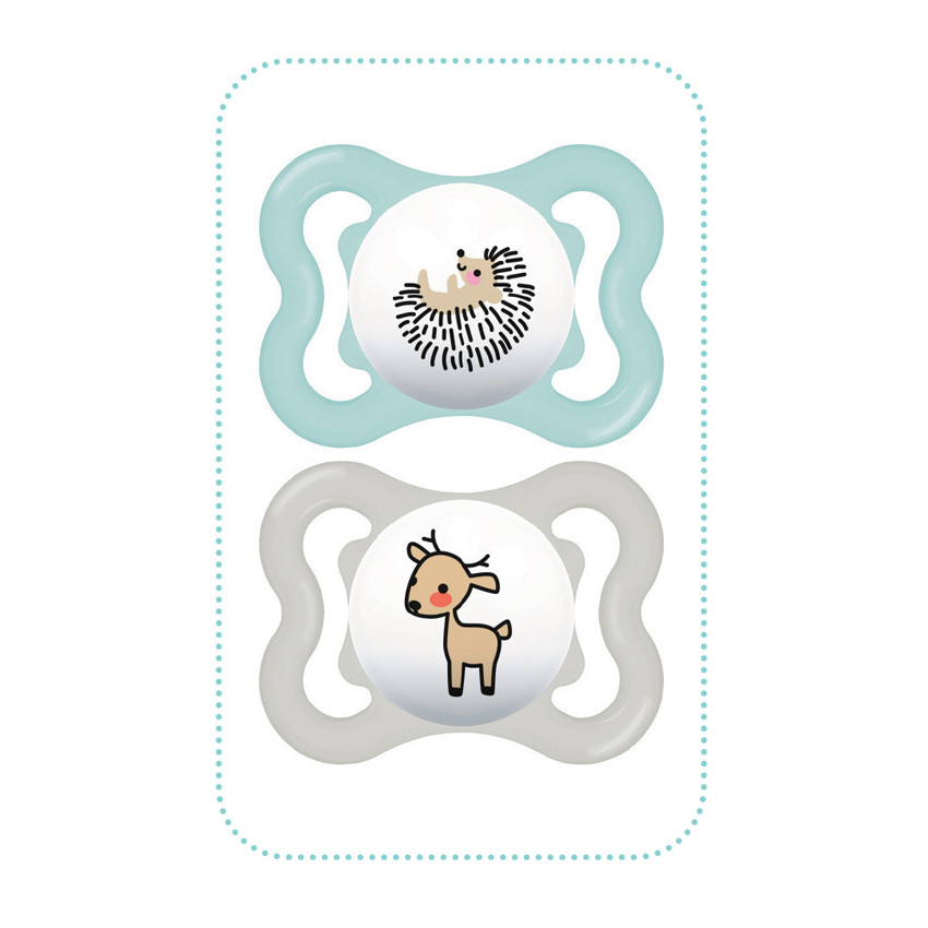 Lot de 2 sucettes SUPREME en silicone 2/6m+ 