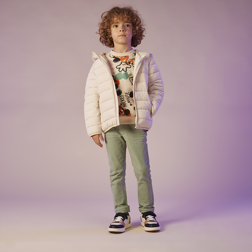 Pantalon slim uni effet crinkle pour garçon 