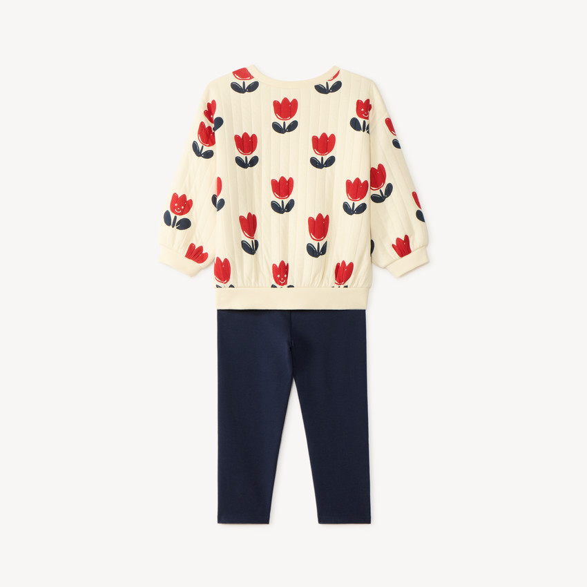 Ensemble de jogging motif tulipe pour bébé fille 