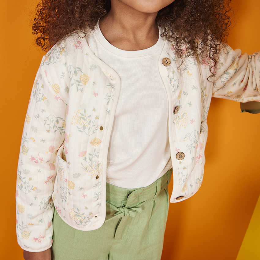 Veste matelassée imprimé floral pour fille 
