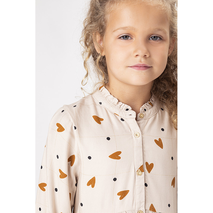 Robe chemise manches longues fantaisie pour fille  