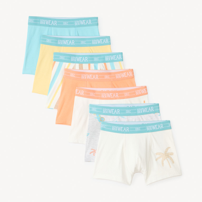 Lot de 7 boxers en jersey motif été pour garçon