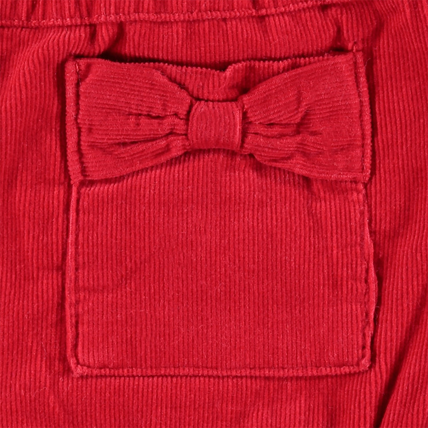 Short en velours milleraies forme boule avec poches 