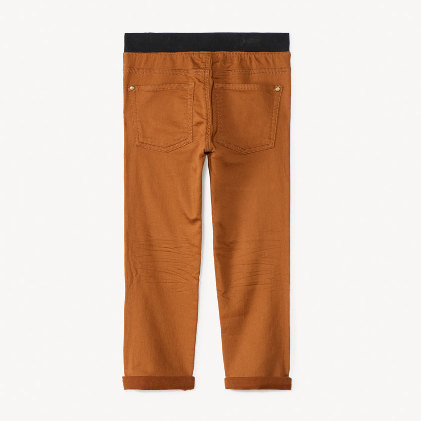 Pantalon uni à taille élastiquée pour garçon 