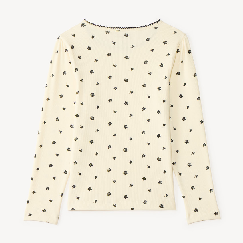 T-shirt manches longues imprimé fleurs pour fille 
