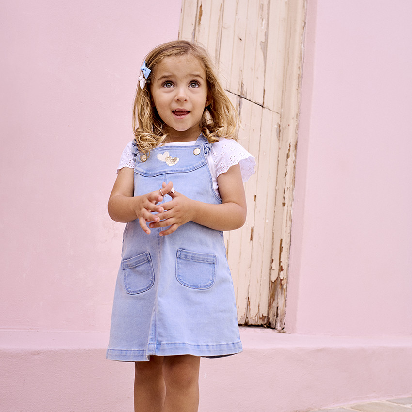 T-shirt manches courtes en broderie anglaise pour bébé fille 