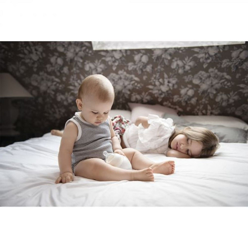 Biberon silicone 150 ml tétine débit lent Nude 