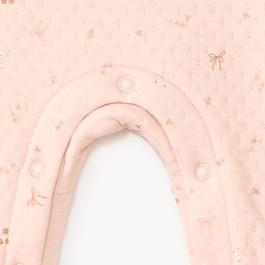 Dors-bien bébé fille matelassé à pression motifs fantaisie 