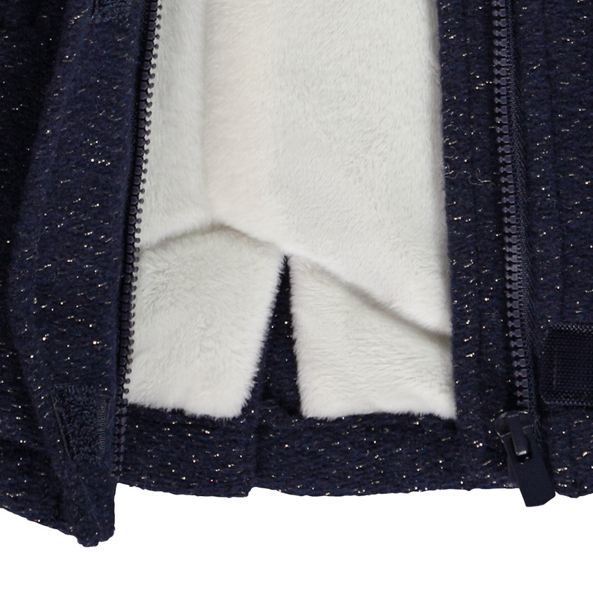 Manteau drap de laine en lurex pailleté pour bébé fille 