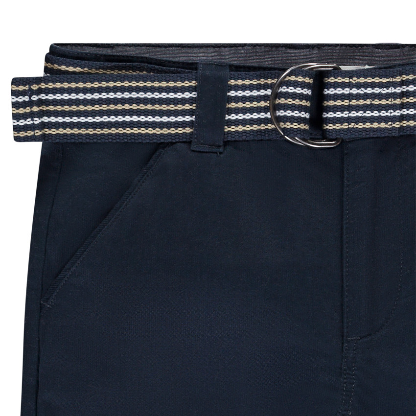 Bermuda uni avec ceinture fantaisie pour garçon  