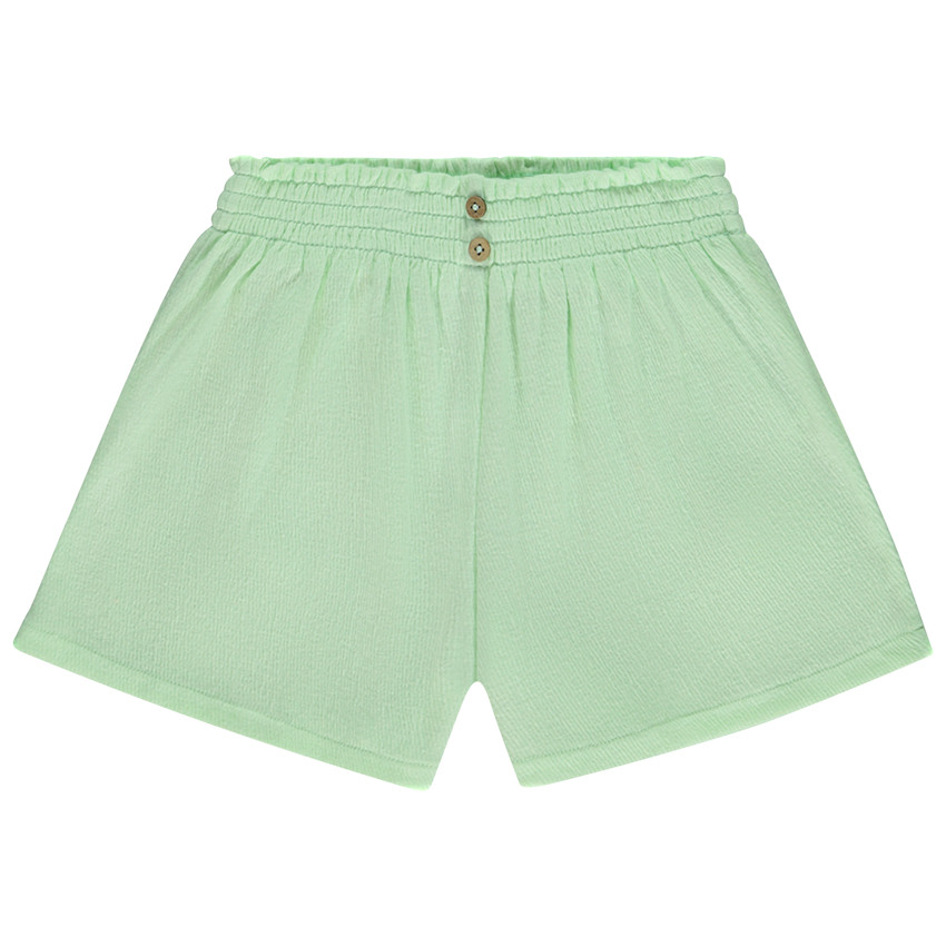 Short effet smocké en jersey froissé pour fille
