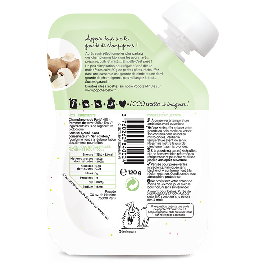 Gourde aux champignons bio - 120g 