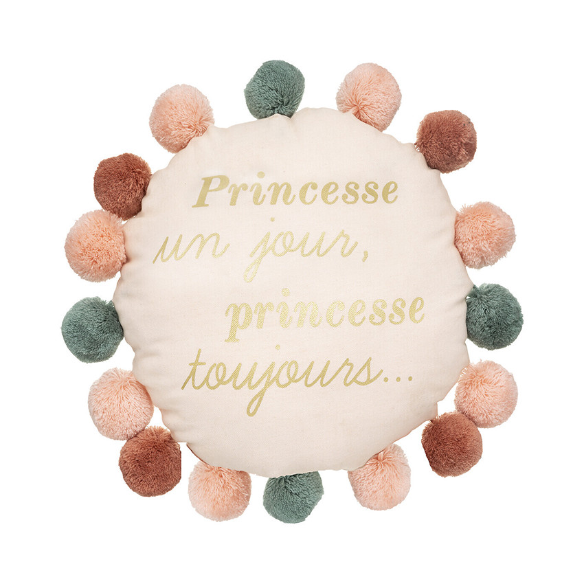 Coussin décoratif à pompons Princesse 