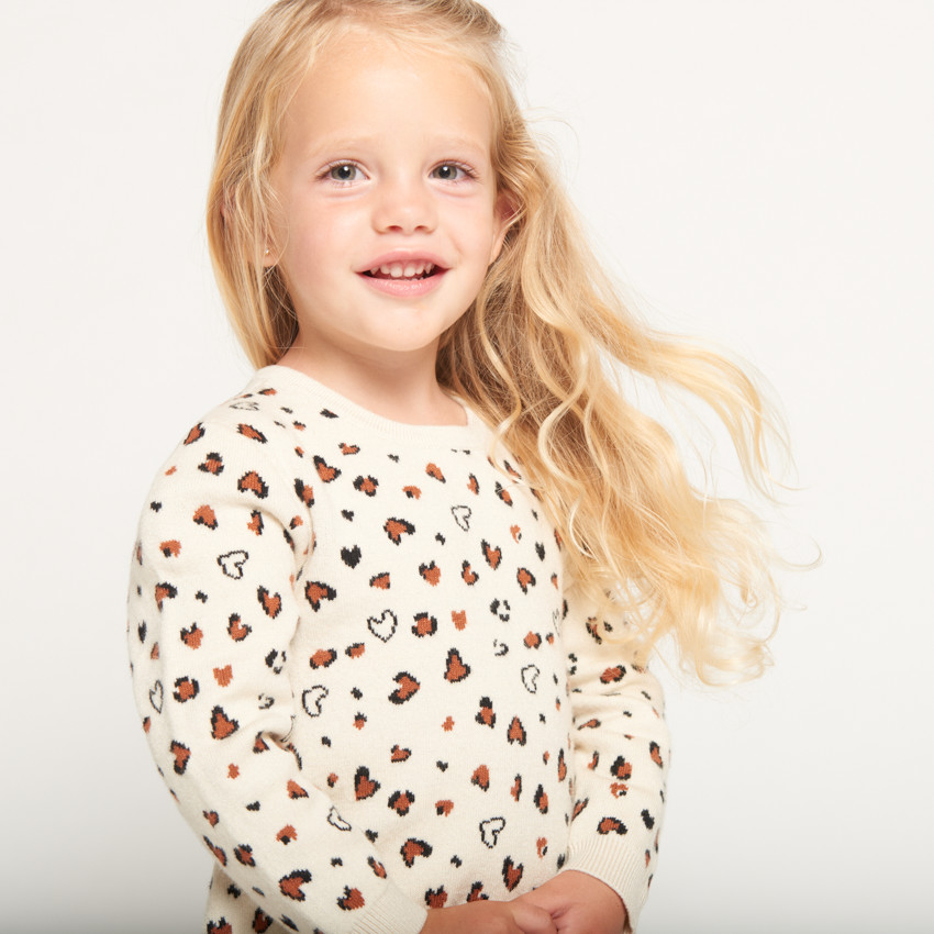 Robe pull en tricot motifs fantaisie pour bébé fille 