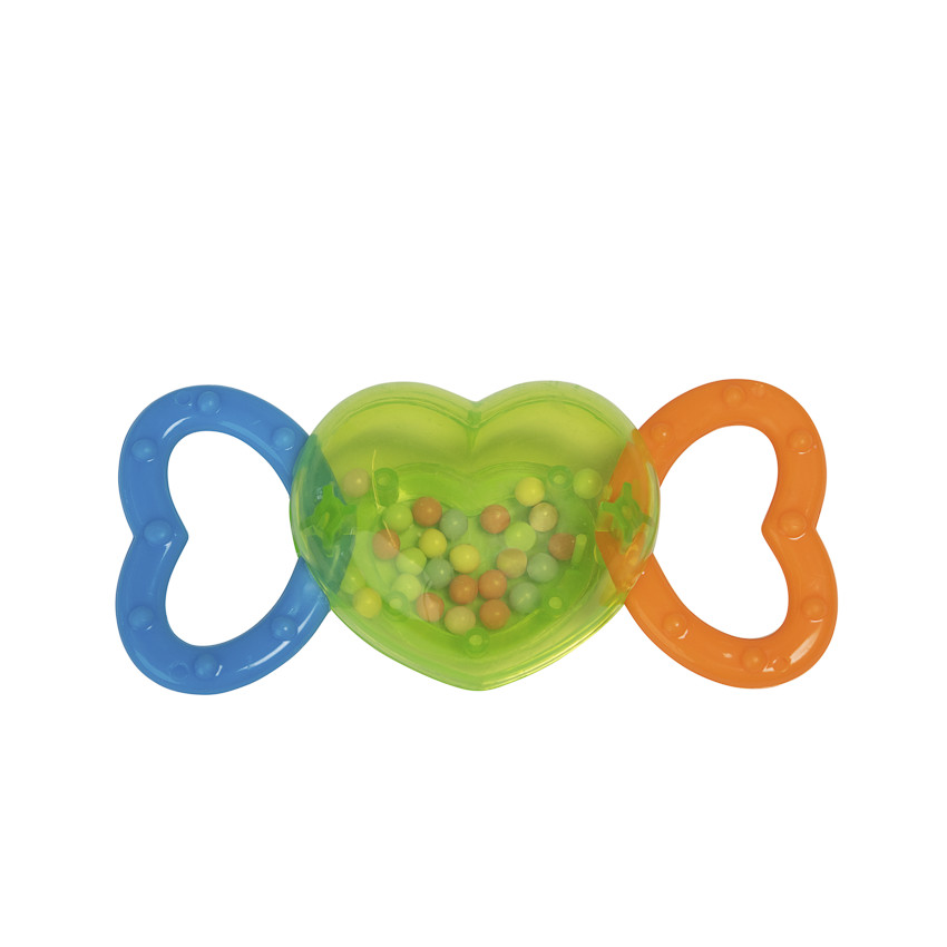 Hochet en forme de cœur tricolore 