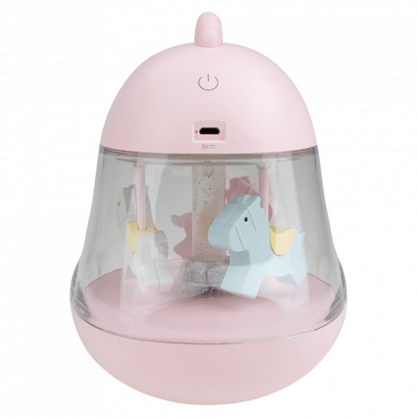 Veilleuse LED musicale Carrousel Rose