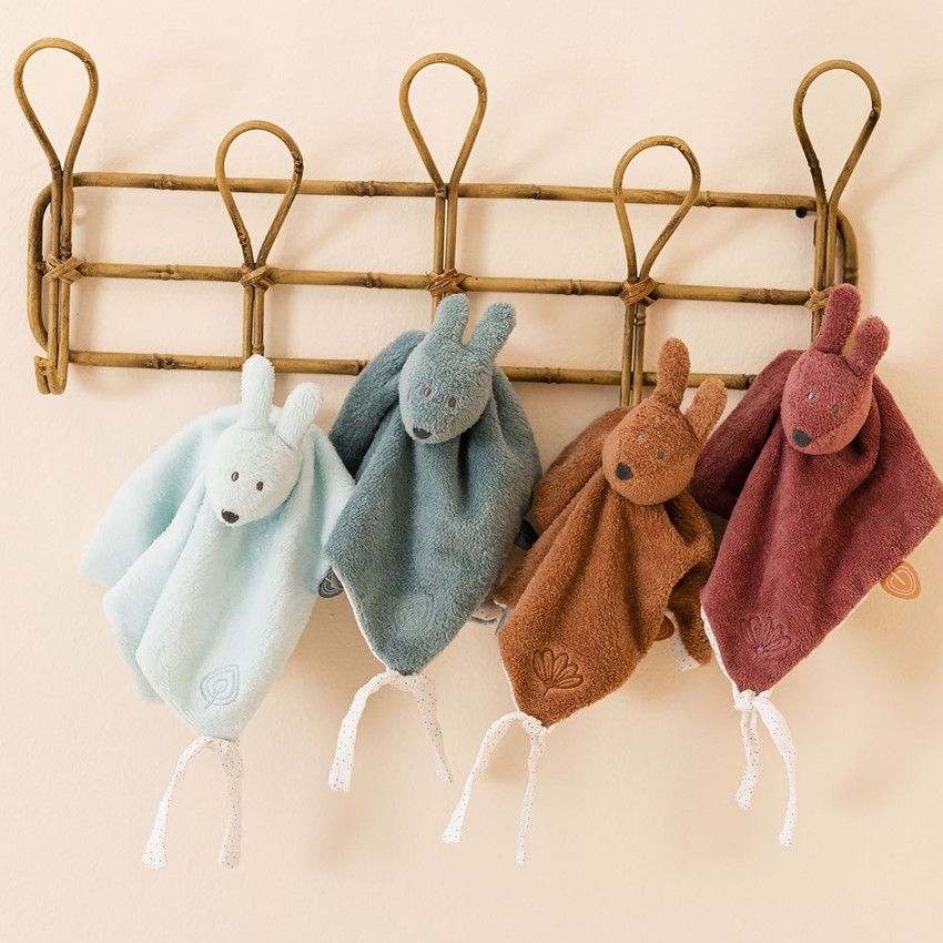 Doudou lapin Bonnie 27 x 27 cm - Menthe Main Doudou lapin Bonnie 27 x 27 cm - Menthe