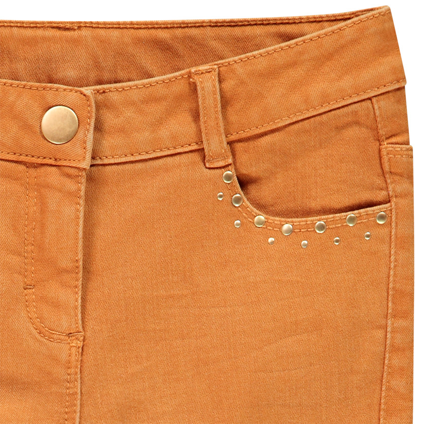 Jean effet délavé à rivets fantaisie pour enfant fille 