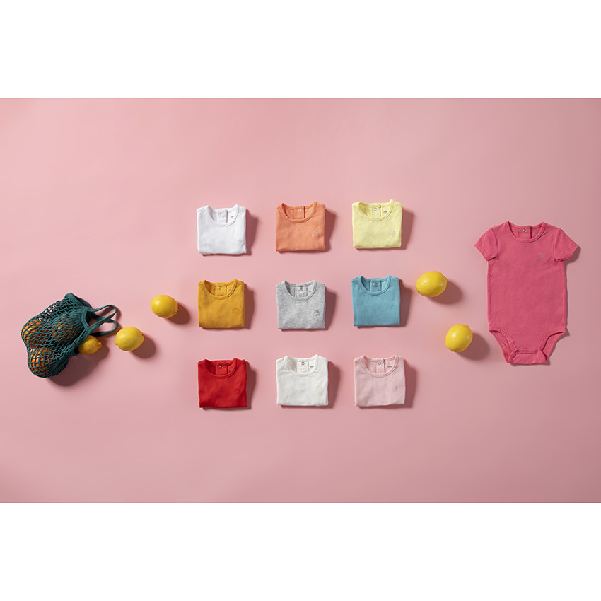 Lot de 3 bodies manches courtes unis pour bébé fille 