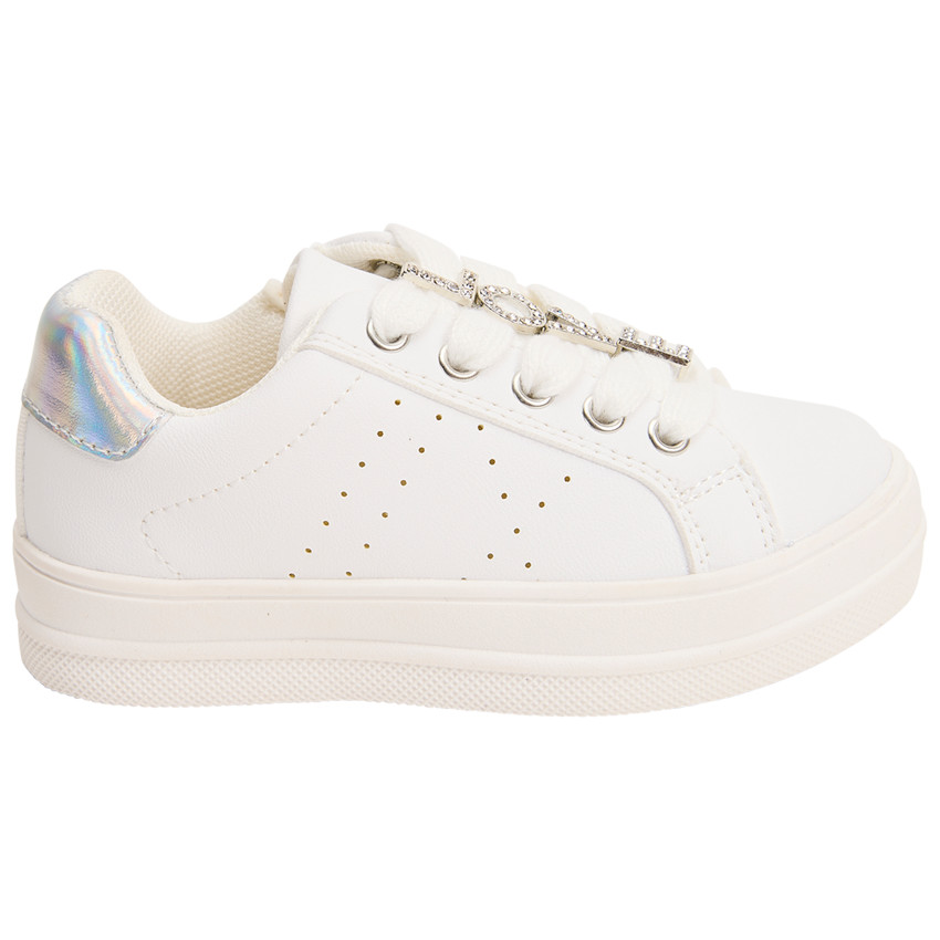 Basket de sport à zip et lacets avec bijoux fantaisie fille