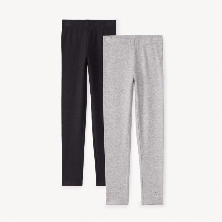 Lot de 2 leggings en jersey uni pour fille
