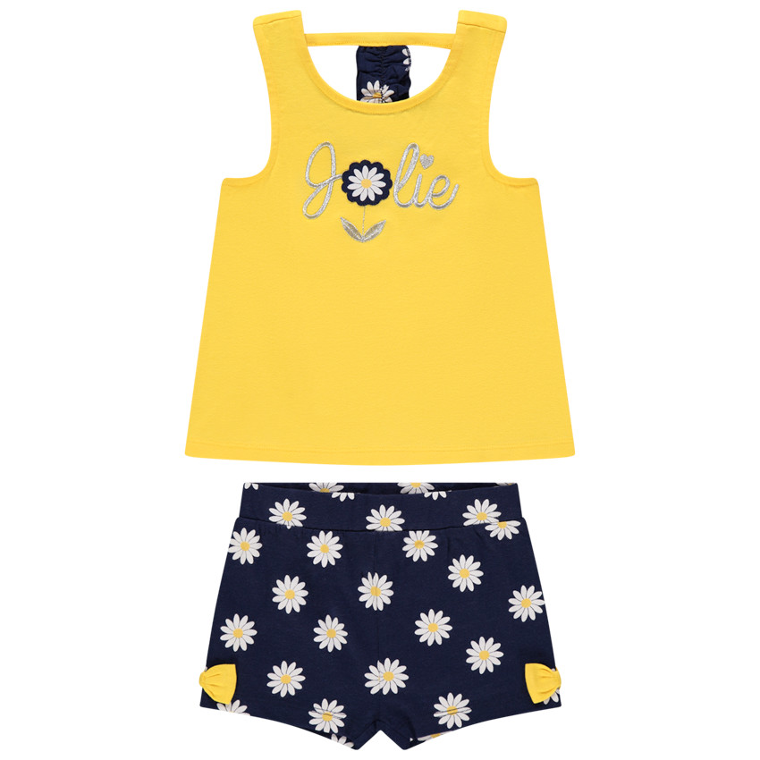 Ensemble en coton avec débardeur et short imprimé marguerites