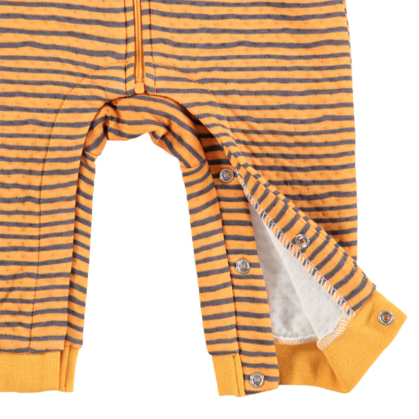 Combinaison longue en maille rayée print tigre 