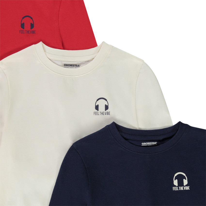 Lot de 3 t-shirts manches longues print casque pour garçon 