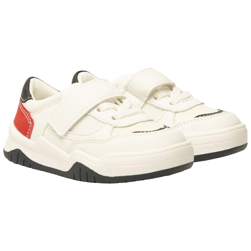 Baskets basses avec empiècements contrastés pour bébé garçon 