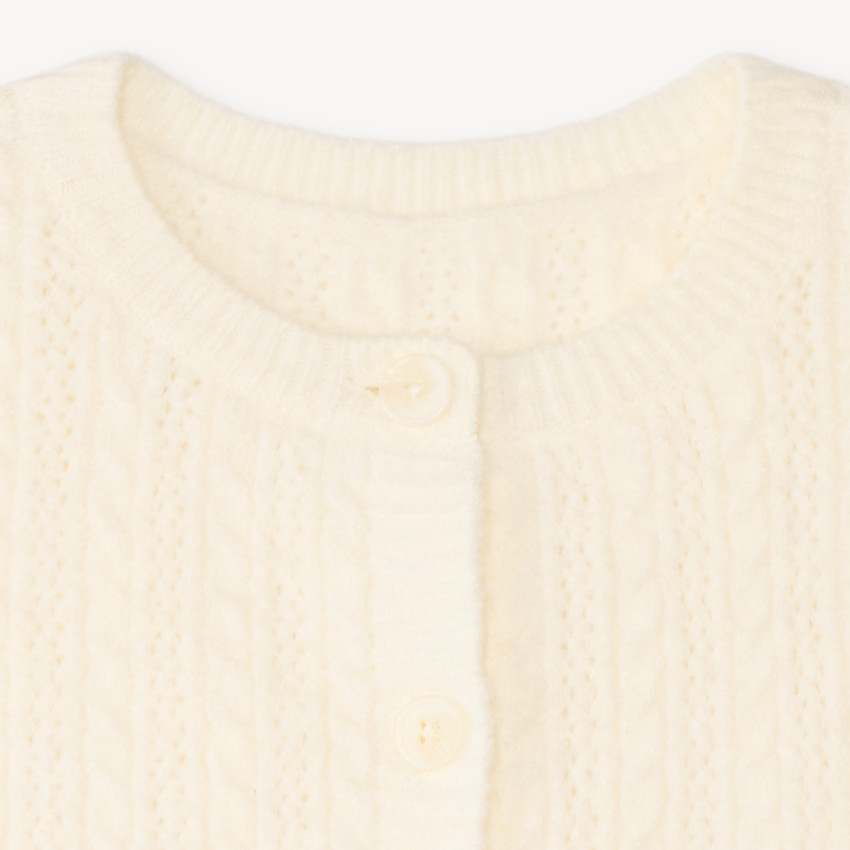Gilet fille en tricot fantaisie sans manches 