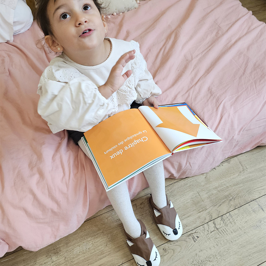 Chaussons bébé en cuir 2-3 ans Ragnar le renard marron 