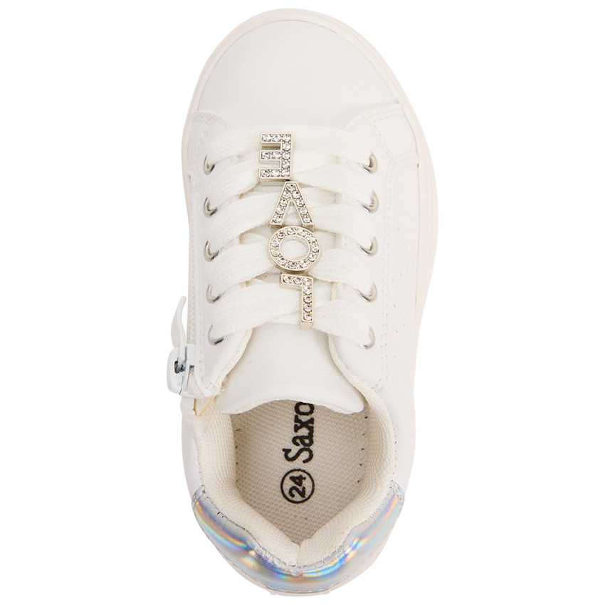 Basket de sport à zip et lacets avec bijoux fantaisie pour fille 