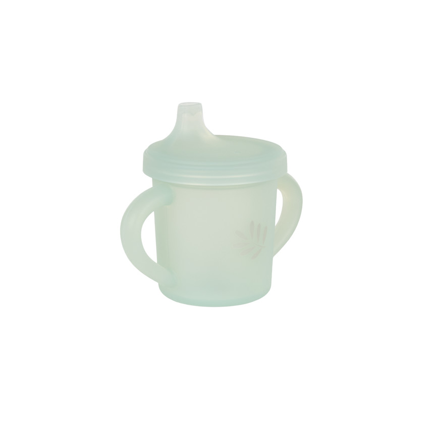 Tasse à bec avec anses latérales et motif feuillage 