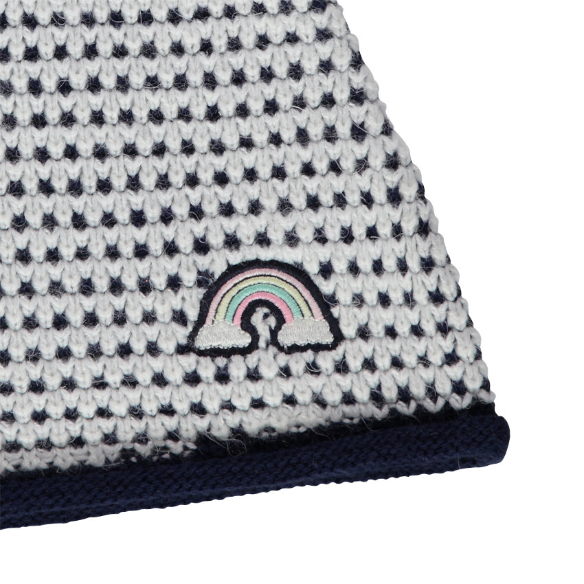 Robe en tricot effet nid d'abeille avec badge arc-en-ciel 