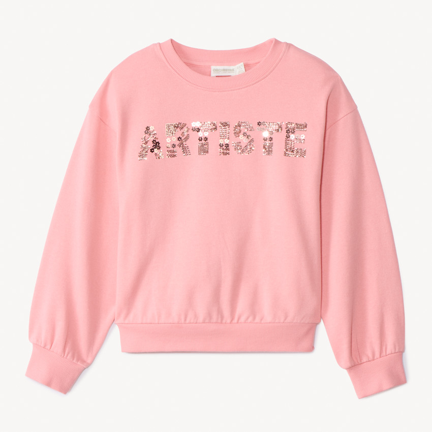 Sweat molleton oversize à sequins magiques pour fille