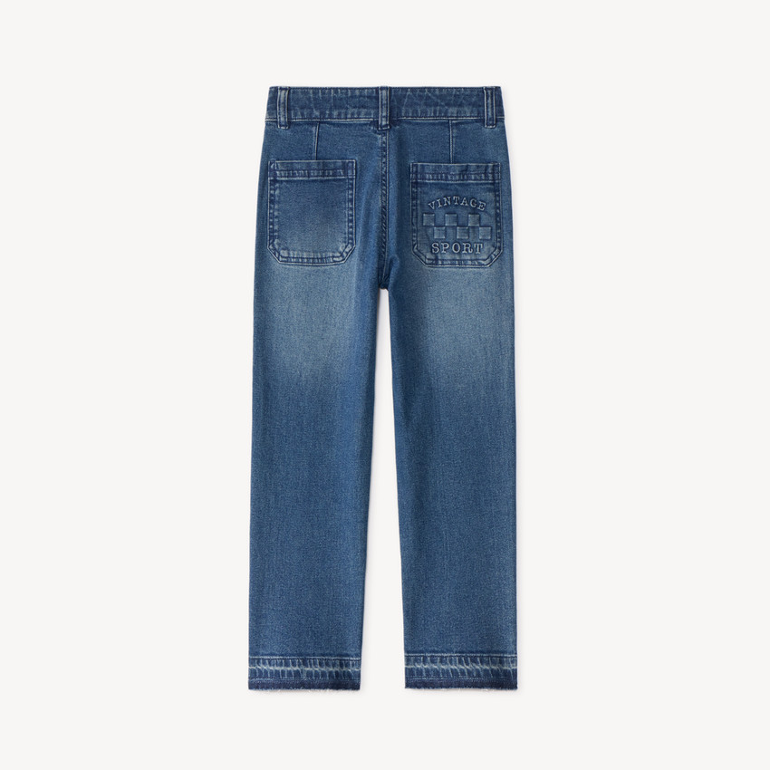 Jean droit garçon print en relief Vintage Sport 