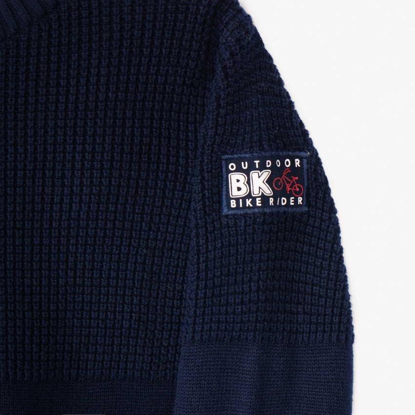 Pull en tricot fantaisie uni pour garçon 