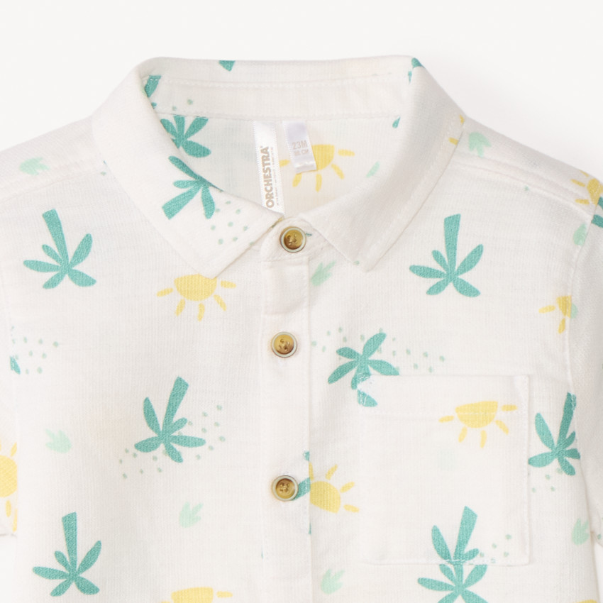 Chemise manches courtes imprimé cactus et soleils pour bébé garçon 