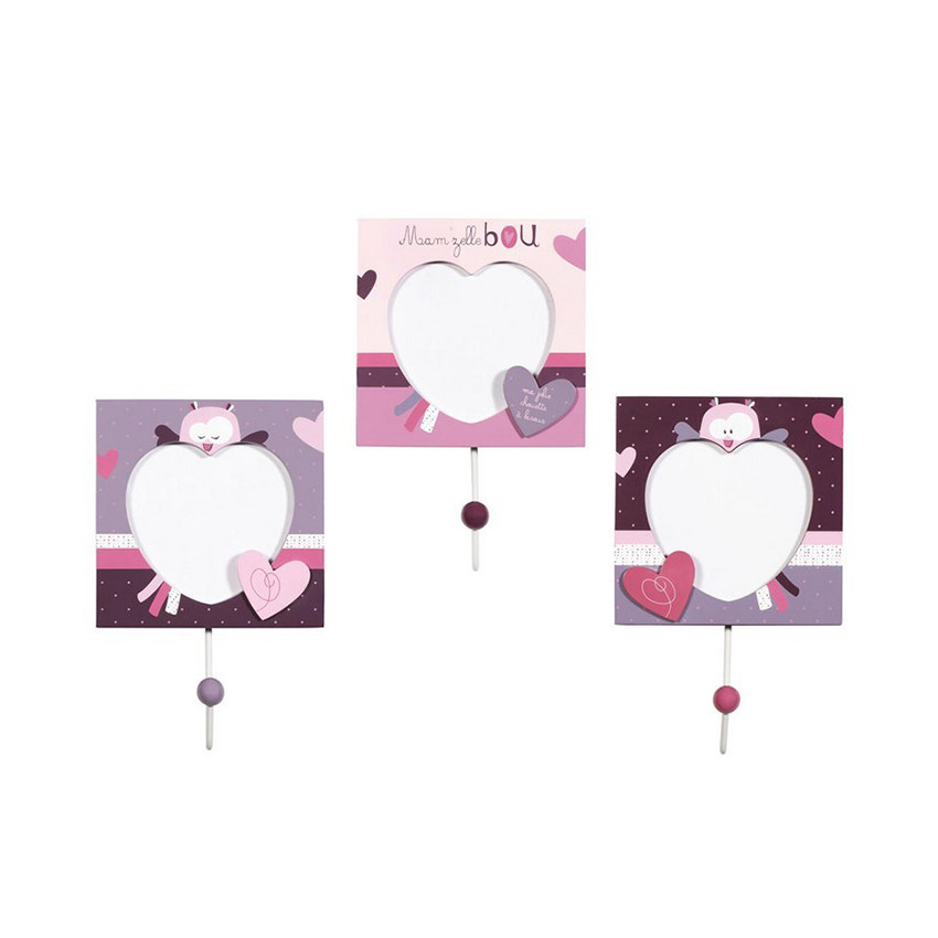 Lot de 3 patères/cadres Mam'zelle bou 